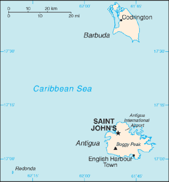 Karte für einen Freiwilligendienst in Antigua und Barbuda