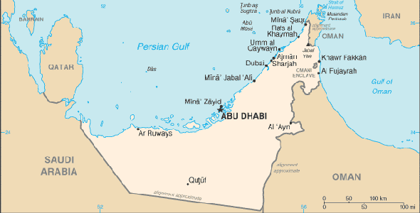 Karte für einen Freiwilligendienst in Vereinigte Arabische Emirate