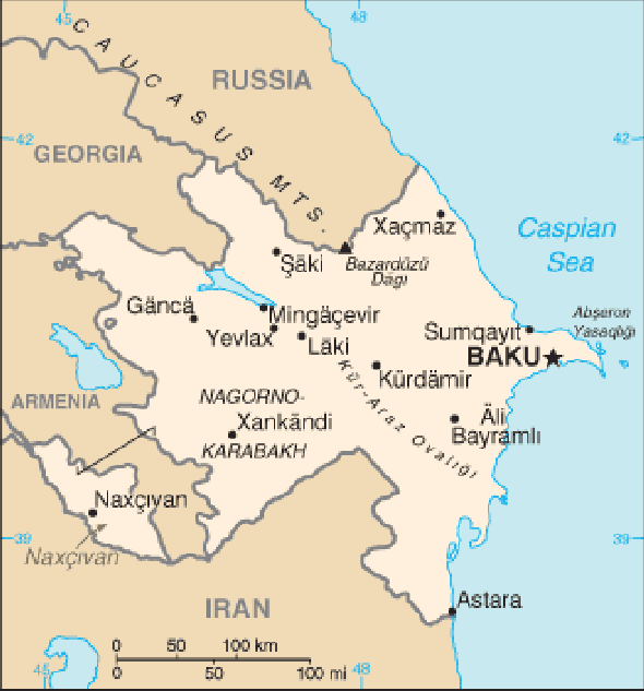 Karte für einen Freiwilligendienst in Aserbaidschan