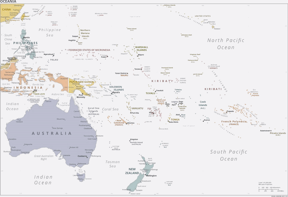 Karte für einen Freiwilligendienst in Australien