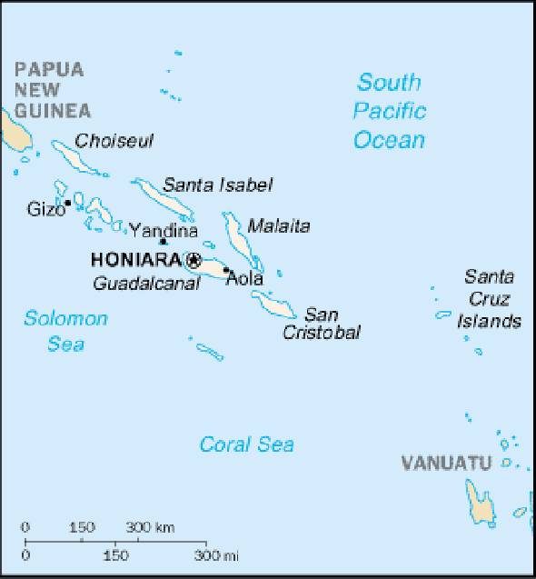 Karte für einen Freiwilligendienst in Salomonen