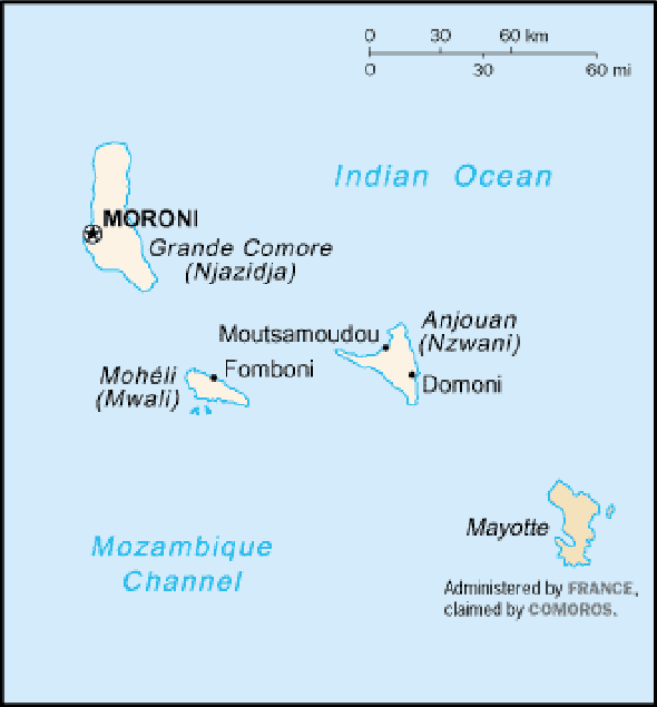 Karte für einen Freiwilligendienst in Komoren