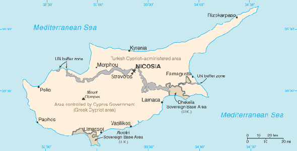 Karte für einen Freiwilligendienst in Zypern, Republik