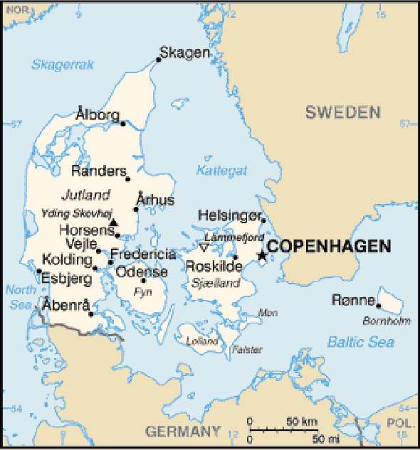 Karte für einen Freiwilligendienst in Dänemark