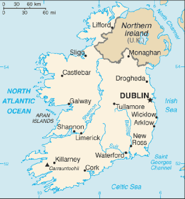 Karte für einen Freiwilligendienst in Irland, Republik
