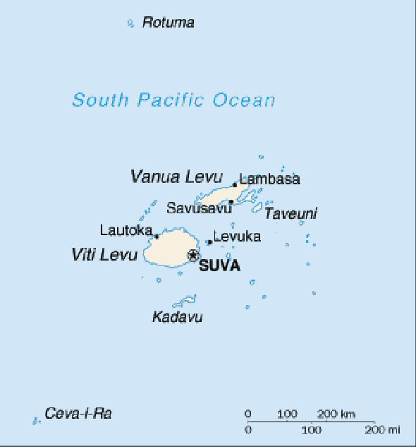 Karte für einen Freiwilligendienst in Fidschi