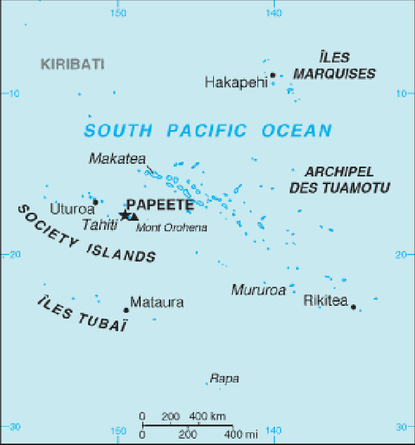 Karte für einen Freiwilligendienst in Französisch-Polynesien
