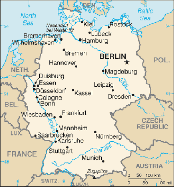 Karte für einen Freiwilligendienst in Deutschland