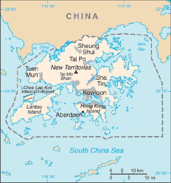 Karte für einen Freiwilligendienst in Hongkong