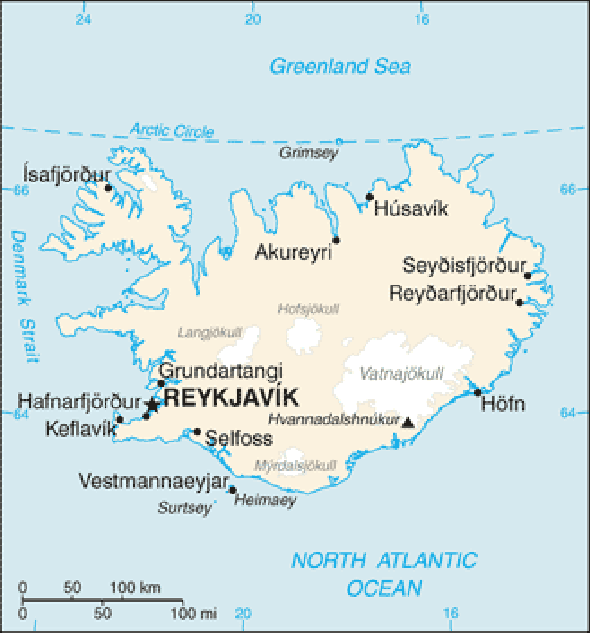 Karte für einen Freiwilligendienst in Island