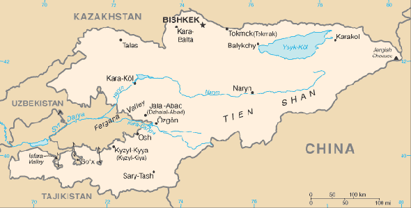 Karte für einen Freiwilligendienst in Kirgisistan