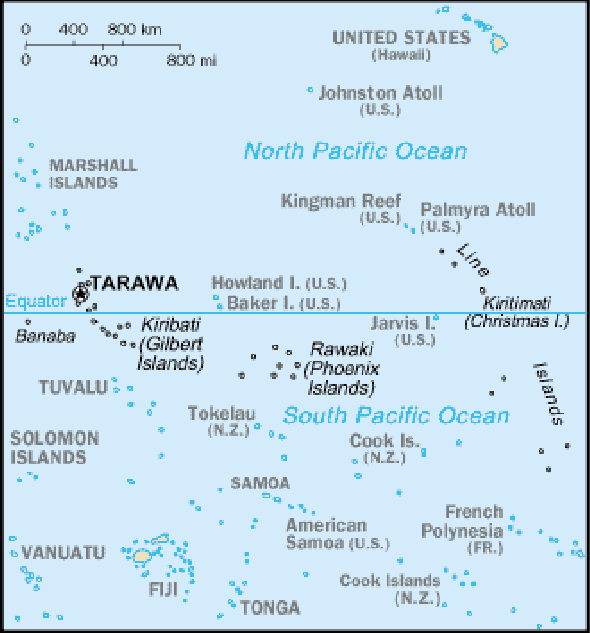 Karte für einen Freiwilligendienst in Kiribati