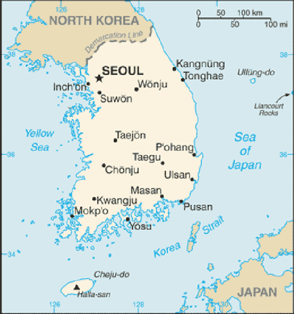 Karte für einen Freiwilligendienst in Korea, Republik