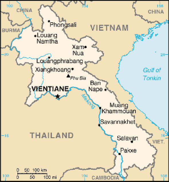 Karte für einen Freiwilligendienst in Laos