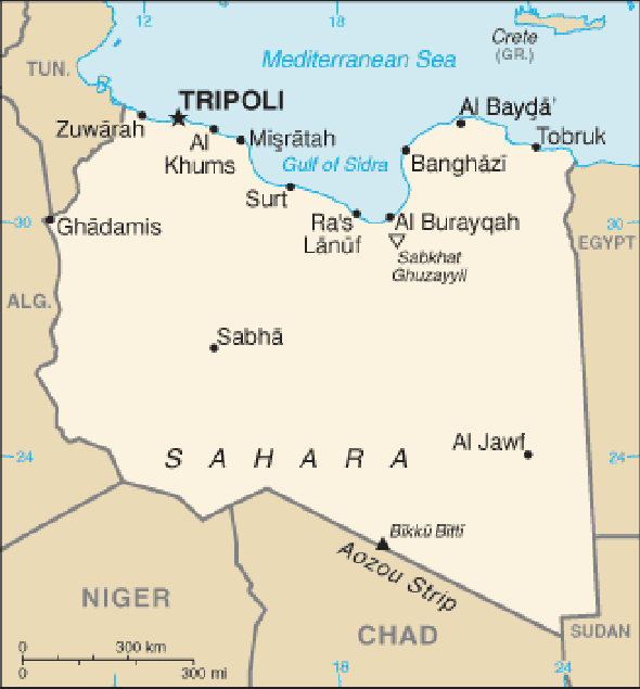 Karte für einen Freiwilligendienst in Libyen