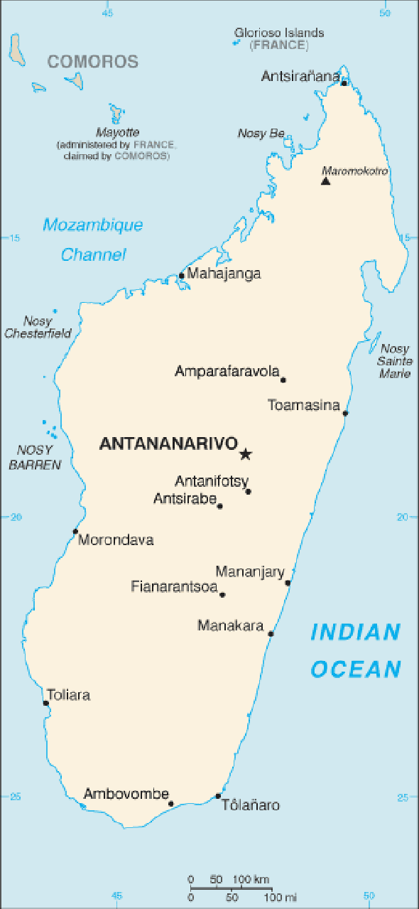 Karte für einen Freiwilligendienst in Madagaskar, Republik