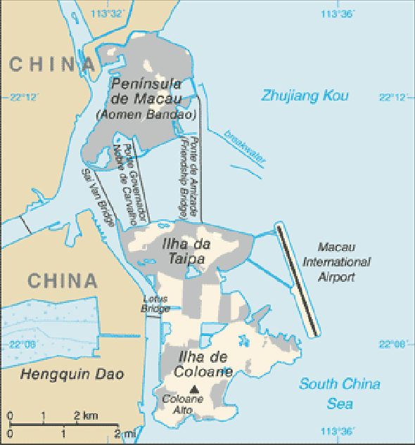 Karte für einen Freiwilligendienst in Macao