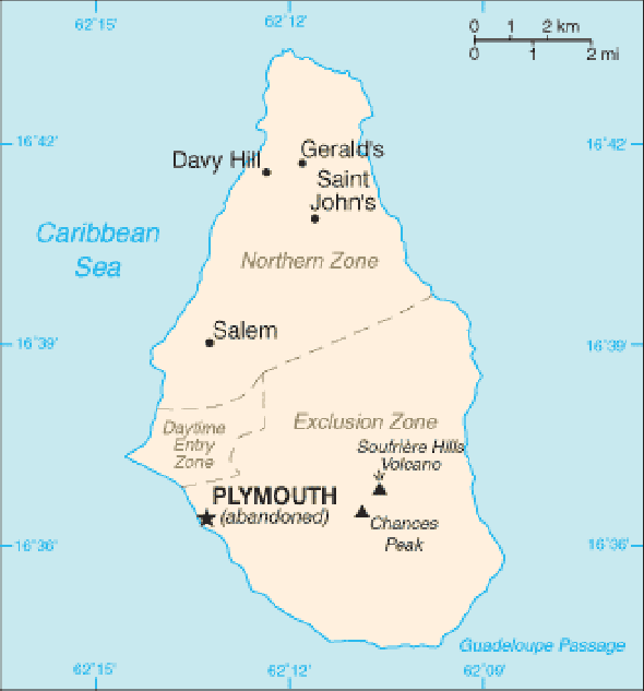 Karte für einen Freiwilligendienst in Montserrat