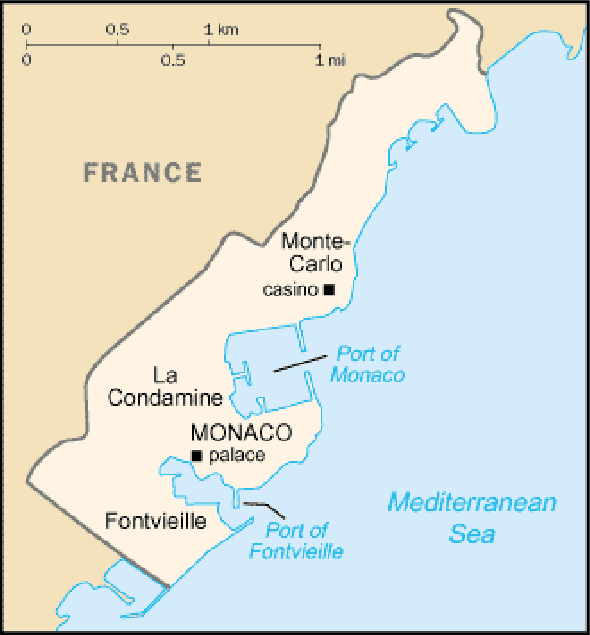 Karte für einen Freiwilligendienst in Monaco