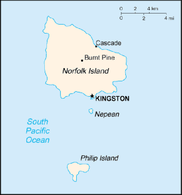 Karte für einen Freiwilligendienst in Norfolkinsel