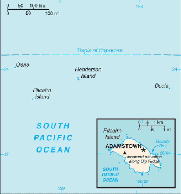 Karte für einen Freiwilligendienst in Pitcairninseln