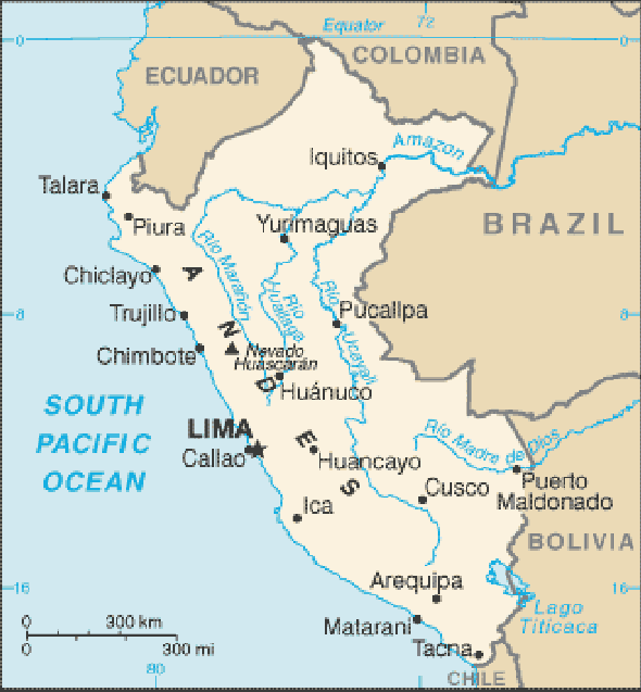 Karte für einen Freiwilligendienst in Peru