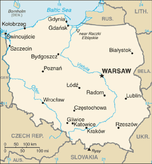 Karte für einen Freiwilligendienst in Polen