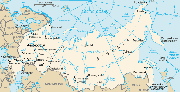 Karte für einen Freiwilligendienst in Russische Föderation