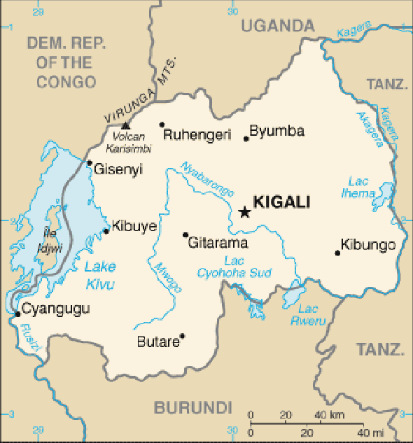 Karte für einen Freiwilligendienst in Ruanda, Republik