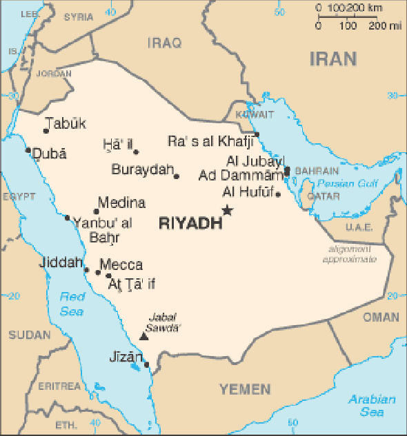 Karte für einen Freiwilligendienst in Saudi-Arabien, Königreich