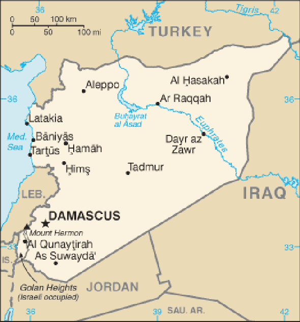Karte für einen Freiwilligendienst in Syrien