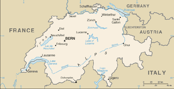 Karte für einen Freiwilligendienst in Schweiz
