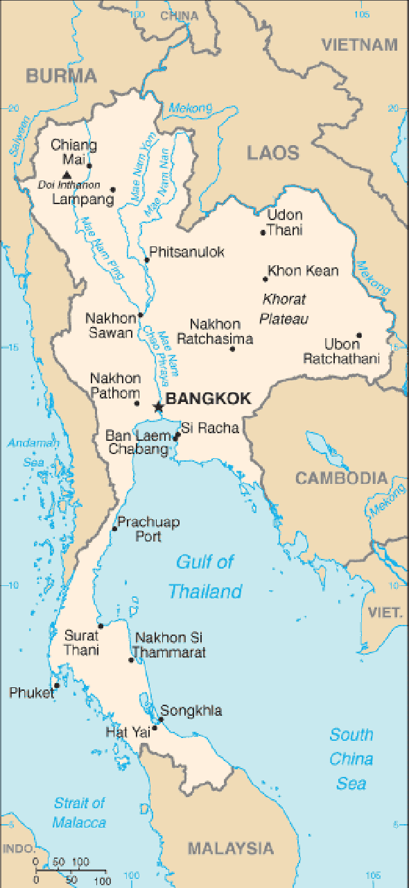 Karte für einen Freiwilligendienst in Thailand