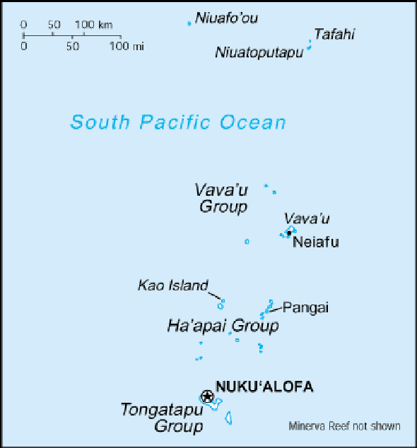 Karte für einen Freiwilligendienst in Tonga