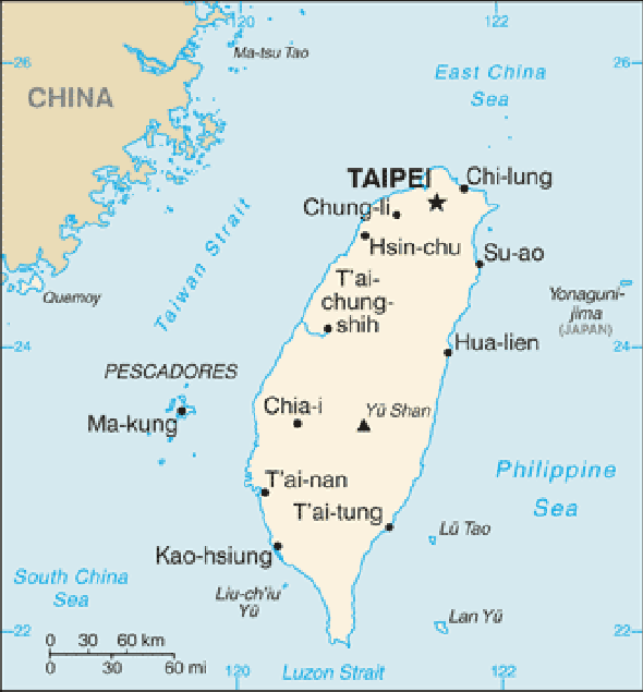 Karte für einen Freiwilligendienst in Taiwan