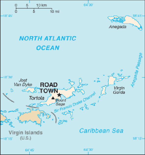 Karte für einen Freiwilligendienst in Britische Jungferninseln